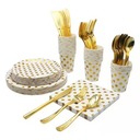 10 assiettes unies ctn arg/or/rose gold  17cm