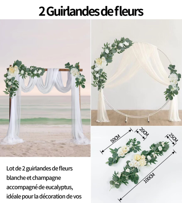 2 FLEURS POUR ARCHE 100*25/50*20 3 COULEURS
