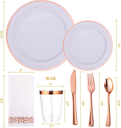 VAISSELLE LAVABLE ROSE GOLD AVEC SERVIETTES 175PCES