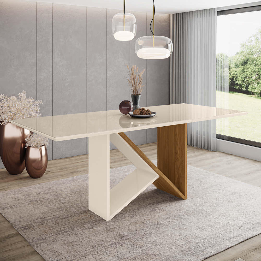 TABLE CREM/BOIS IASMIN  2000X800X900