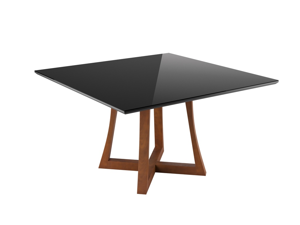 ANNA TABLE 136X136 carre bois vitre 4MM 