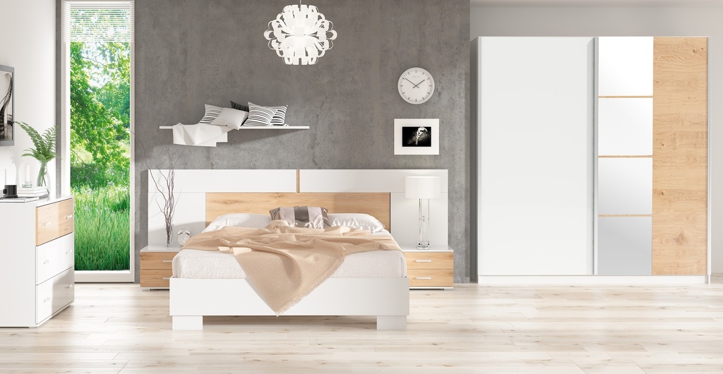 CHAMBRE A COUCHER ZYTA ZY2 ARTISAN BLANC