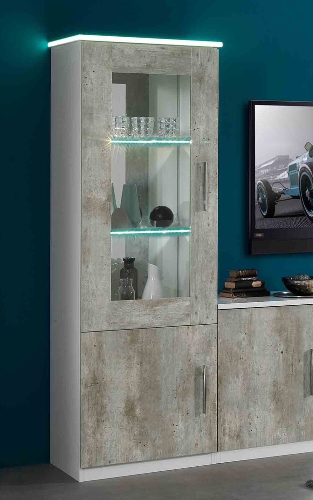VITRINE ATLANTA 1P AVEC LEDS REF 1288   60*181*46