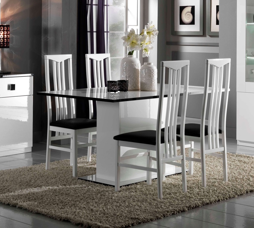 TABLE A MANGER AURORA  BLANCHE  160*77*90  1164