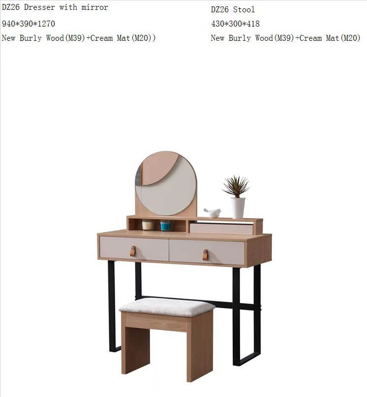 COIFFEUSE 430*300*418 CREME/BOIS REF  1214