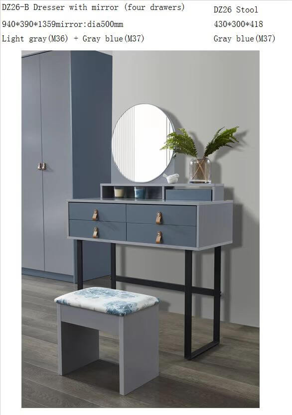 COIFFEUSE  940*390*1359  REF 1226 GRIS BLEU