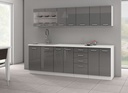[CUISINE-SONIA] CUISINE COMP SONIA 240/60 AVEC PLAN DE TRAV BIALA  REF 1447 GRIS