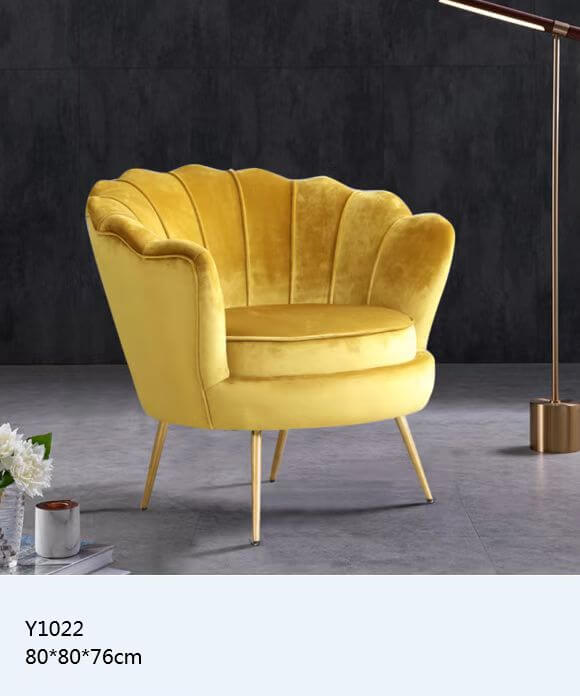 FAUTEUIL DE CHAMBRE  80*80*76  JAUNE REF  1428