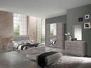 CHAMBRE A COUCHER NIVES 160*200 CHENE GRIS LAQUE 