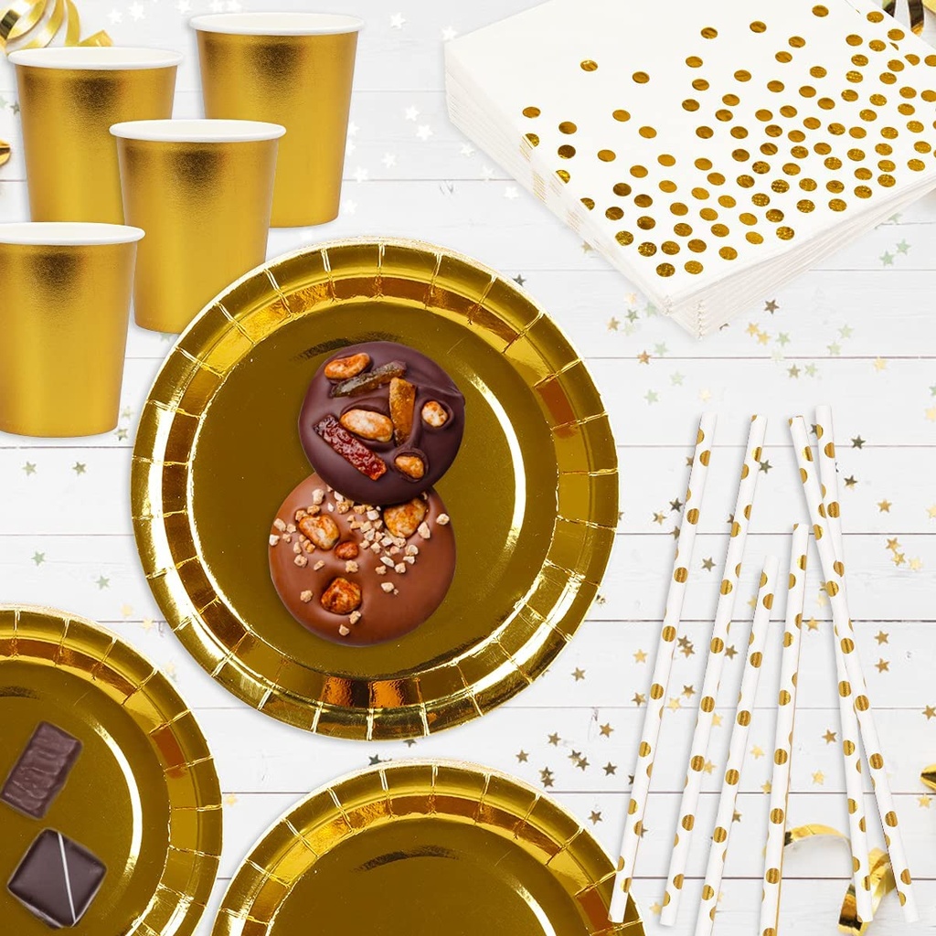 [SERVPOIS-DIVERS] 20 serv de table assortis avec pois DIVERS( blanc/or  blanc /arg  blanc/gold  jaune/or  rouge/or) 