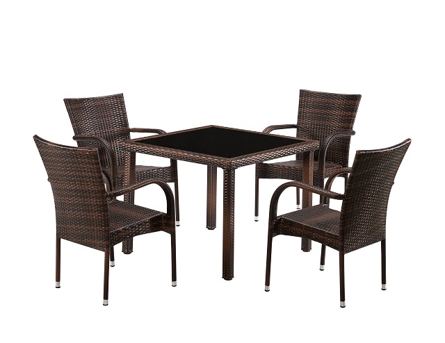 TABLE BXC19/ 90*90  CARREE/A08 *4CHAISES TERRASSE