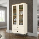 VITRINE LIZ 2P VITREES/2TIROIRS C230-129 800X1750X405