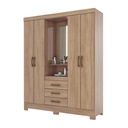 ARMOIRE 4P/3T/MIROIR BOIS 1630X2005X465  B24-198
