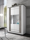 BELLARIA VITRINE 2P GRIS/BLANC