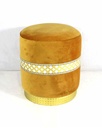POUF VELOURS JAUNE