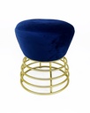 POUF VELOURS BLEU